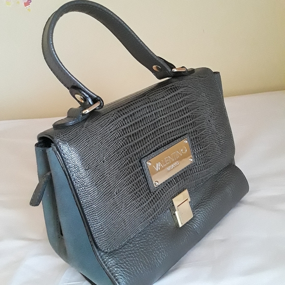 Valentino Handbags - Valentino Milano  Grey Snake Embosd Leather  Bag